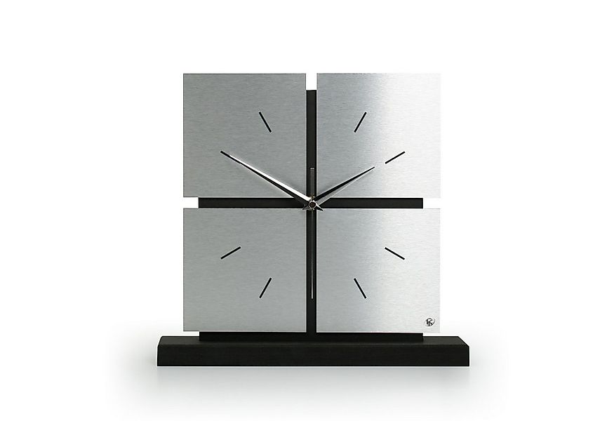 Kreative Feder Standuhr Standuhr „Silver Squares“ aus Holz, schwarze Tisch- günstig online kaufen