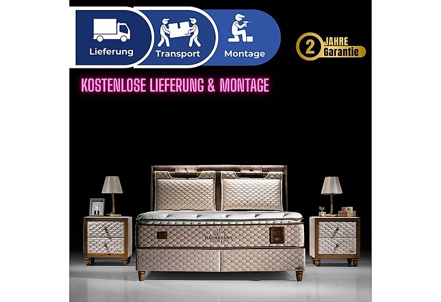 Bambi Boxspringbett Magnasand Stauraumbett inkl. Matratze und Kopfteile (Se günstig online kaufen