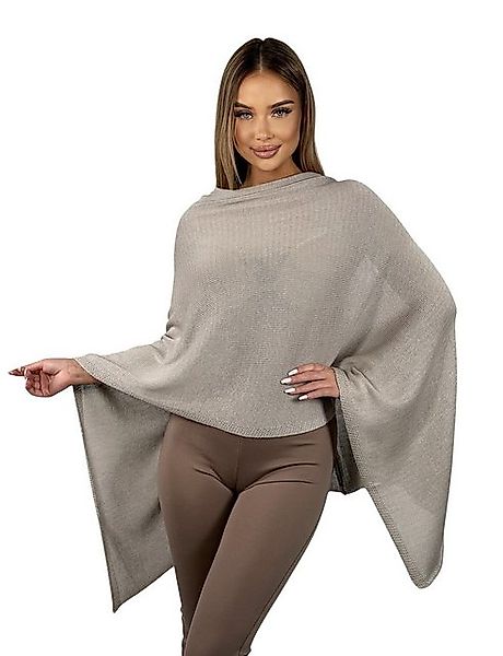 Mississhop Strickponcho Damen Poncho Cape Überwurf Strickponcho feiner Stri günstig online kaufen