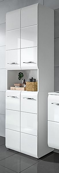 Inn.Furn Hochschrank Cover (Badschrank in weiß Hochglanz, 4-türig, 60 x 185 günstig online kaufen