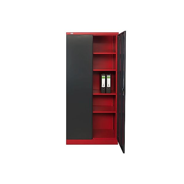 Jet-Line Stahlschrank Moskau in Anthrazit-Rot 90 x 40 x 185 cm mit Abschlie günstig online kaufen