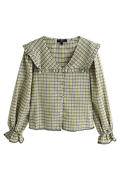 Next Langarmbluse Langärmelige Bluse mit übergroßem Kragen (1-tlg) günstig online kaufen