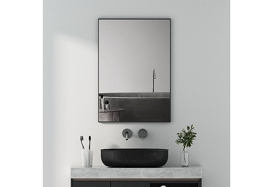 Boromal Wandspiegel Spiegel Schwarz Bad Wand Metall Rahmen 50x70 80x60 100x günstig online kaufen