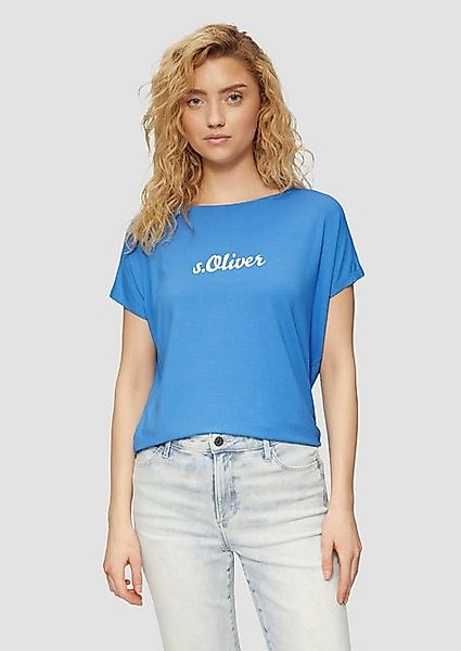 s.Oliver Kurzarmshirt Fließendes Jersey-Shirt mit Artwork und überschnitten günstig online kaufen