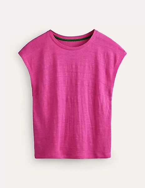 Louisa Leinen-T-Shirt mit Rundhalsausschnitt Damen Boden, Sangria Sonnenunt günstig online kaufen
