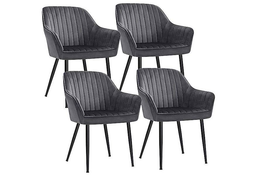 SONGMICS Esszimmerstuhl (4 St), 4er Set, Küchenstuhl, Sessel, Samt, Polster günstig online kaufen
