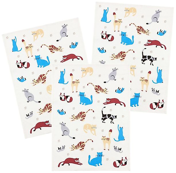 Kracht Geschirrtuch Katzenpfoten, (3-tlg., 3-teilig), 3er Pack Geschirrtüch günstig online kaufen