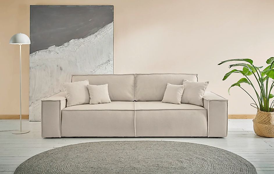 andas 3-Sitzer "FINNLEY Schlafsofa 257 cm, Schlaffunktion mit Bettkasten (2 günstig online kaufen