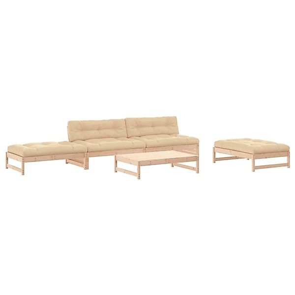 vidaXL 5-tlg Garten-Lounge-Set mit Kissen Massivholz Modell 10 günstig online kaufen