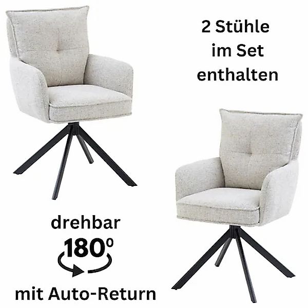 Stolkom Armlehnstuhl »Sofia young« (Set) 2 Stk. Struktur 180 grad drehbar m günstig online kaufen