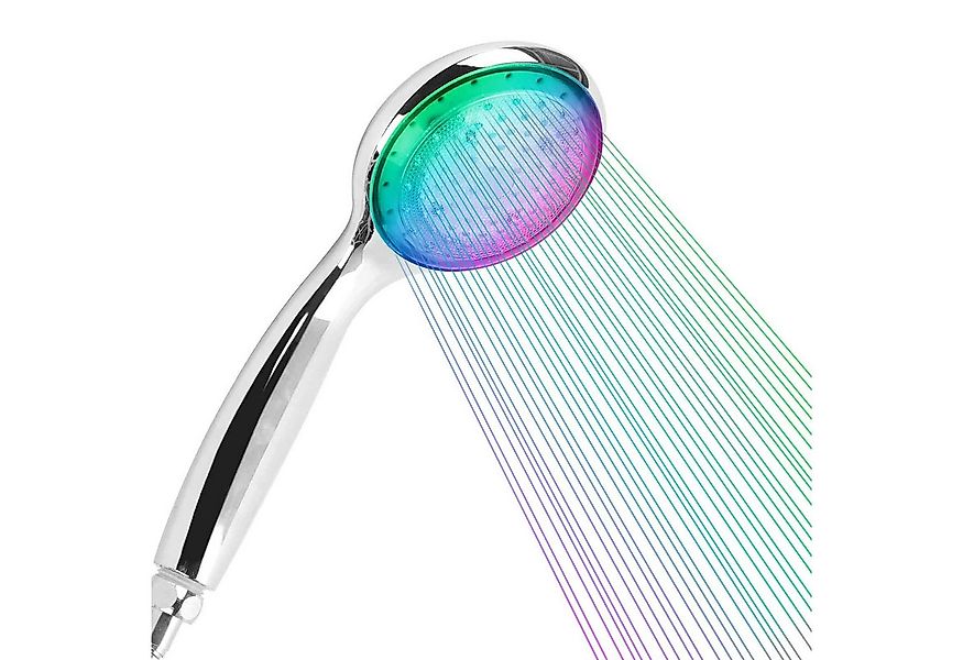 Youyijia Handbrause LED Duschkopf Edelstahl Automatic Chrom Brauseschlauch, günstig online kaufen