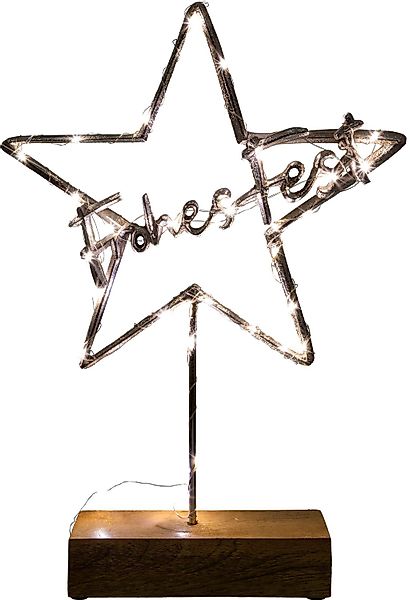 Creativ deco Dekoobjekt "LUMEN, Deko-Stern mit Schriftzug "Frohes Fest"", W günstig online kaufen