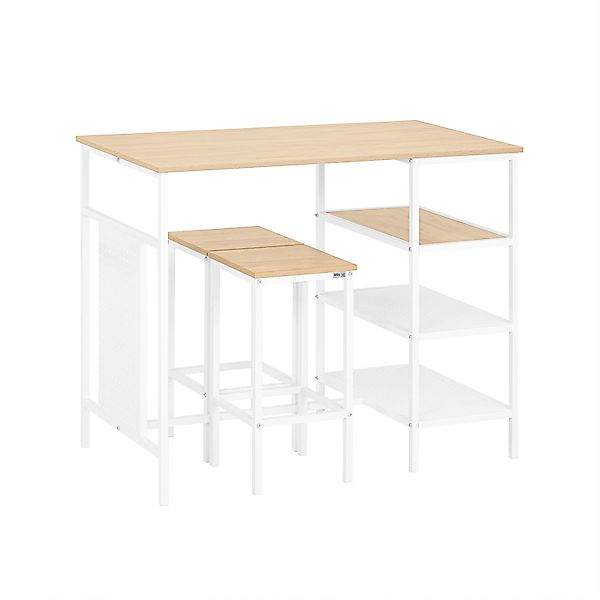 SoBuy Set 3-teilig Esstisch Bartisch mit 2 Stühlen Sitzgruppe Natur OGT51-W günstig online kaufen
