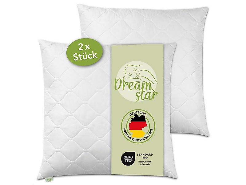 Dreamstar Microfaserkissen gestepptes Kopfkissen 40x80 cm günstig online kaufen