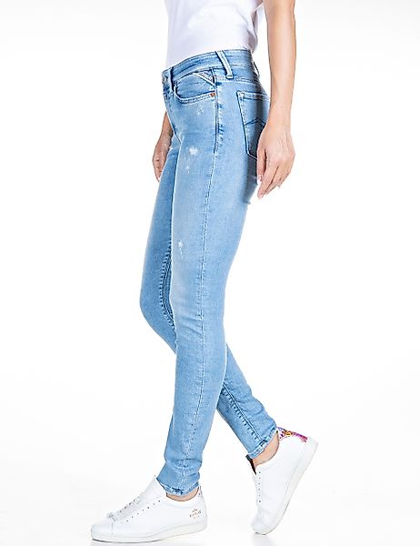 Replay Damen Jeans Luzien - Skinny Fit - Blau - Mid Blue Denim günstig online kaufen