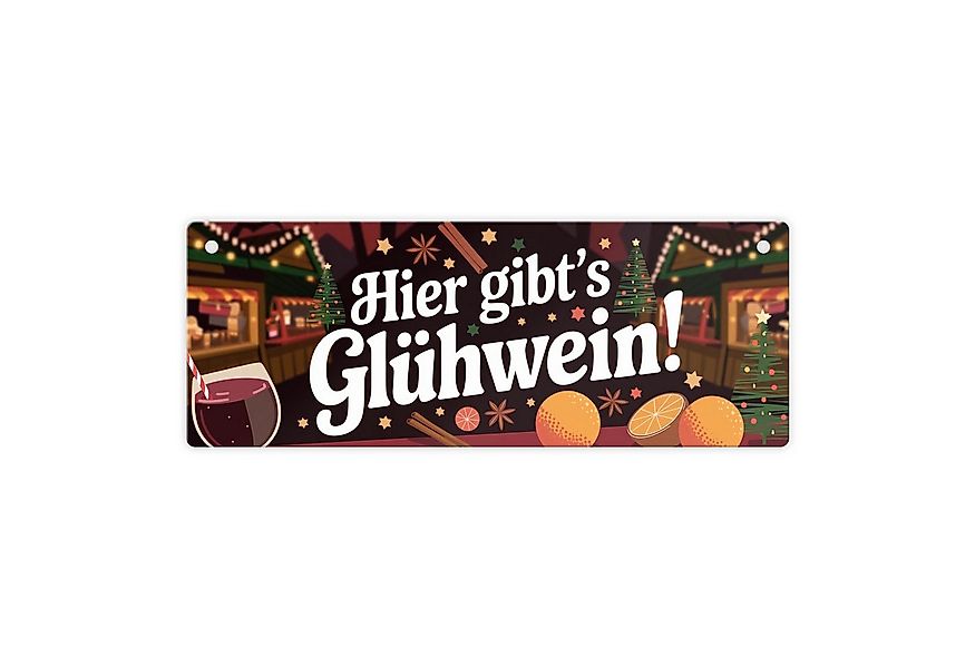 speecheese Metallschild Hier gibts Glühwein Metallschild günstig online kaufen