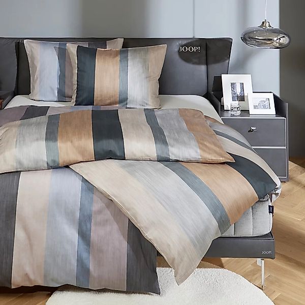 JOOP! Comfort Satin Bettwäsche 4077-3 Glance Gold Schwarz Grau 135x200 günstig online kaufen
