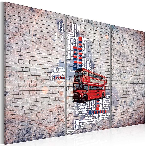 Wandbild - Rund Um Großbritannien Mit Dem Routemaster - Triptychon günstig online kaufen