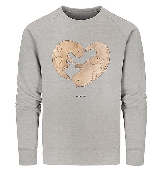 Mr. & Mrs. Panda Longpullover Otter Herz Größe M - Heather Grey - Geschenk, günstig online kaufen