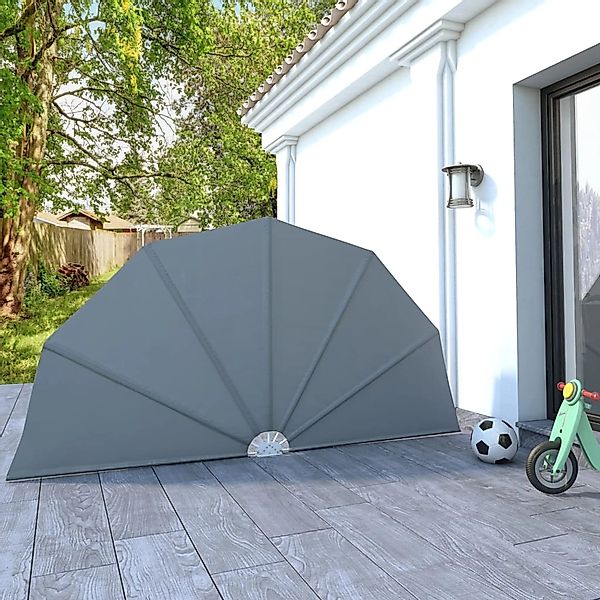 furnicato Faltbarer Terrassen-Seitenfächer Grau 160 cm günstig online kaufen