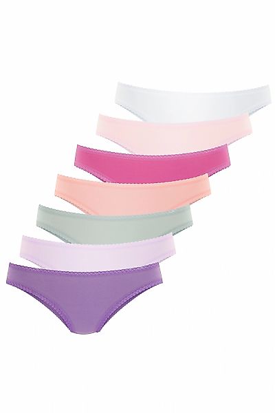 Vivance Brasilslip, (7er-Pack), mit feiner Spitzeneinfassung und aus weiche günstig online kaufen