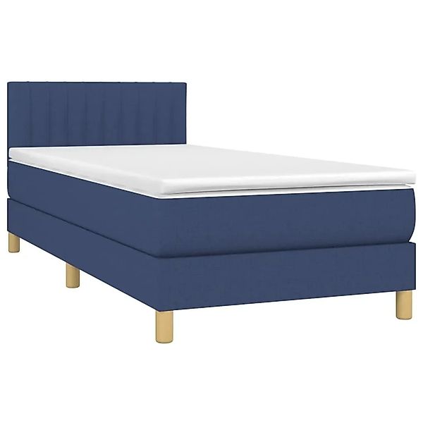 vidaXL Boxspringbett mit Matratze & LED Blau 80x200 cm Stoff 3133835 günstig online kaufen