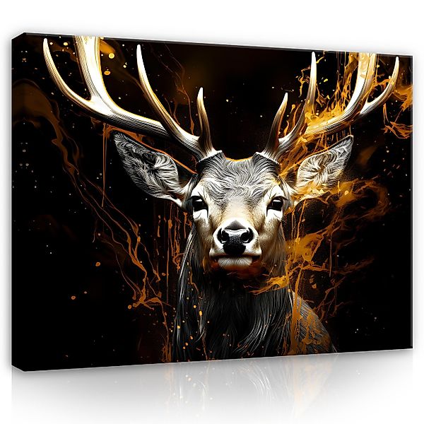 Wallarena Leinwandbild Hirsch Abstrakt Kunst Tiere günstig online kaufen