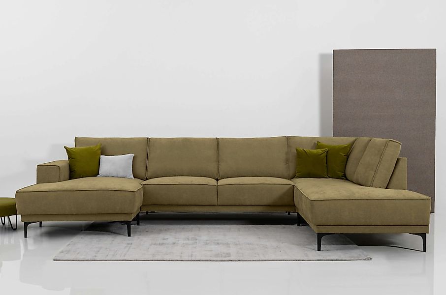 Places of Style Wohnlandschaft "XXL Sofa Oland, Struktur, Flachgewebe, Luxu günstig online kaufen