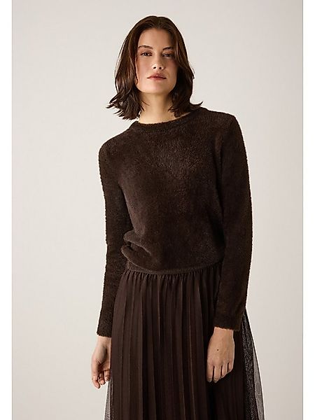 MORE&MORE Rundhalspullover superweicher, haariger Kuschelpullover günstig online kaufen