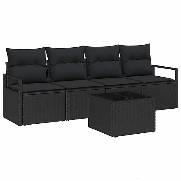 vidaXL Sofa Set 5-Tlg Schwarz Poly-Rattan 3346253 günstig online kaufen