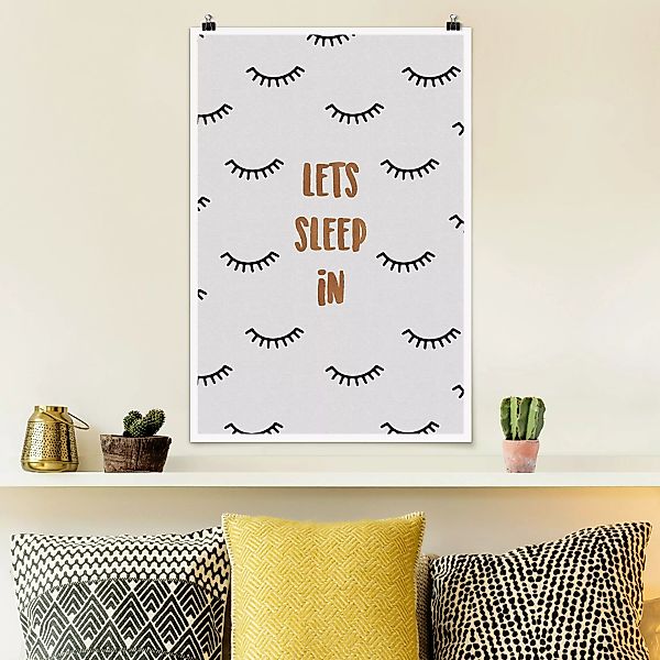 Poster Schlafzimmer Zitat Lets Sleep In günstig online kaufen