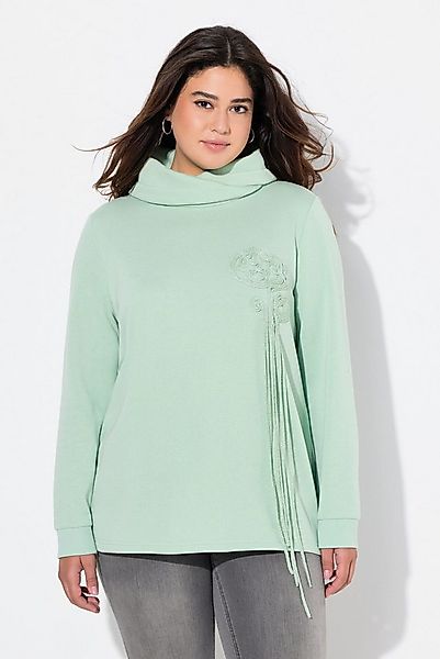 Ulla Popken Sweatshirt Sweatshirt Blüten Stehkragen Langarm günstig online kaufen