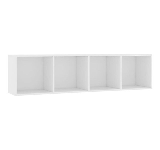 furnicato Bücherregal Holzwerkstoff Weiß 143x30x36 cm mit 4 Fächern, 1-tlg. günstig online kaufen