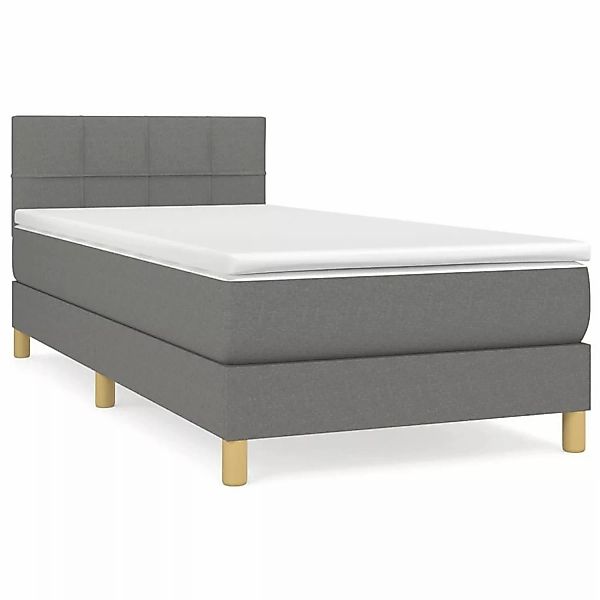 vidaXL Boxspringbett mit Matratze Dunkelgrau 90x190 cm Stoff1389917 günstig online kaufen