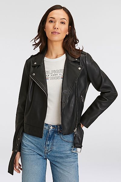 BOSS ORANGE Lederjacke "Sameli Premium Damenmode", mit Ziergürtel günstig online kaufen