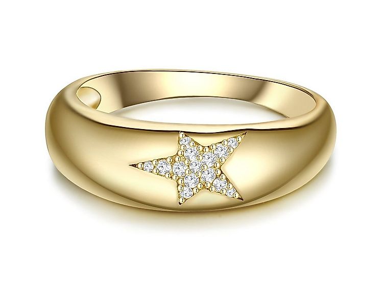 Glanzstücke München Silberring Stern gelbgold, Ring Sterling Silber gelbgol günstig online kaufen