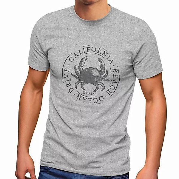 Neverless Print-Shirt Herren T-Shirt California Beach Crab Krabbe Krebs Oce günstig online kaufen