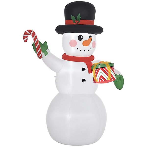 Outsunny Aufblasbar Weihnachtsdeko Schneemann mit LED-Beleuchtung Gartendek günstig online kaufen
