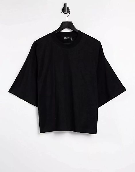 ASOS DESIGN – Kastiges Oversize-T-Shirt in Schwarz günstig online kaufen