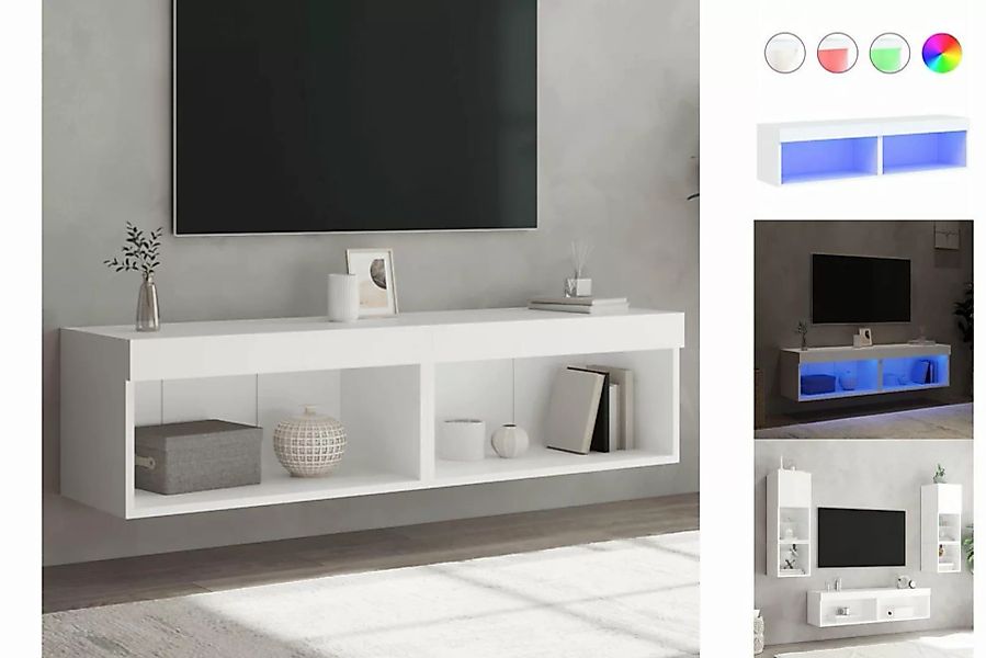 vidaXL TV-Schrank TV-Lowboard TV-Schränke mit LED-Leuchten 2 Stk Weiß 60x30 günstig online kaufen