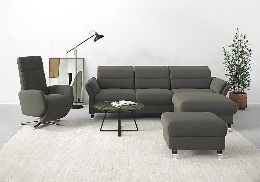 sit&more Ecksofa »Grenoble L-Form mit Federkern«, wahlweise mit Bettfunktio günstig online kaufen