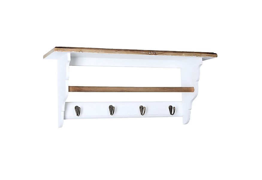 Home4Living Wandgarderobe Garderobe Weiß mit 4,5 u. 6 Haken Ablage Holz Lan günstig online kaufen