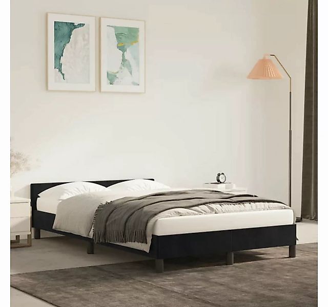 furnicato Bett Bettgestell mit Kopfteil Schwarz 120x200 cm Samt günstig online kaufen