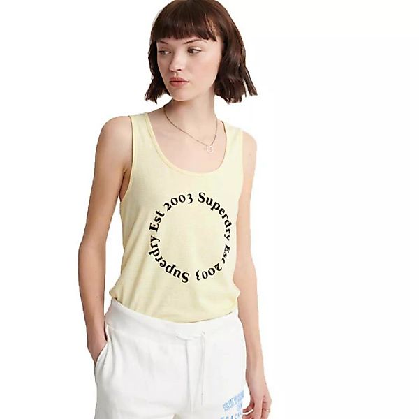 Superdry Summer House Graphic Ärmelloses T-shirt XS Yellow Stripe günstig online kaufen