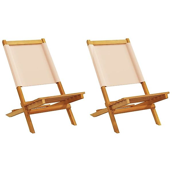 vidaXL Gartenstuhl Gartenstühle 2 Stk. Beige günstig online kaufen