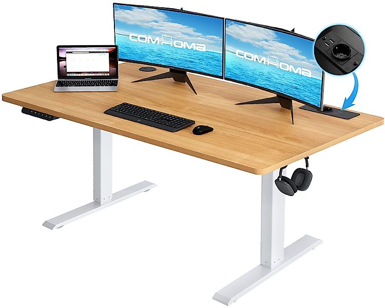 COMHOMA Schreibtisch Höhenverstellbarer Schreibtisch 140x60 cm günstig online kaufen