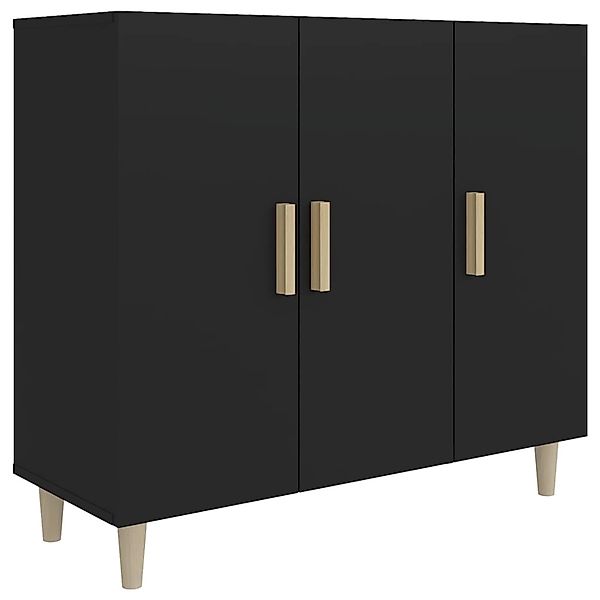 vidaXL Sideboard Schwarz 90x34x80 cm Holzwerkstoff 812493 günstig online kaufen