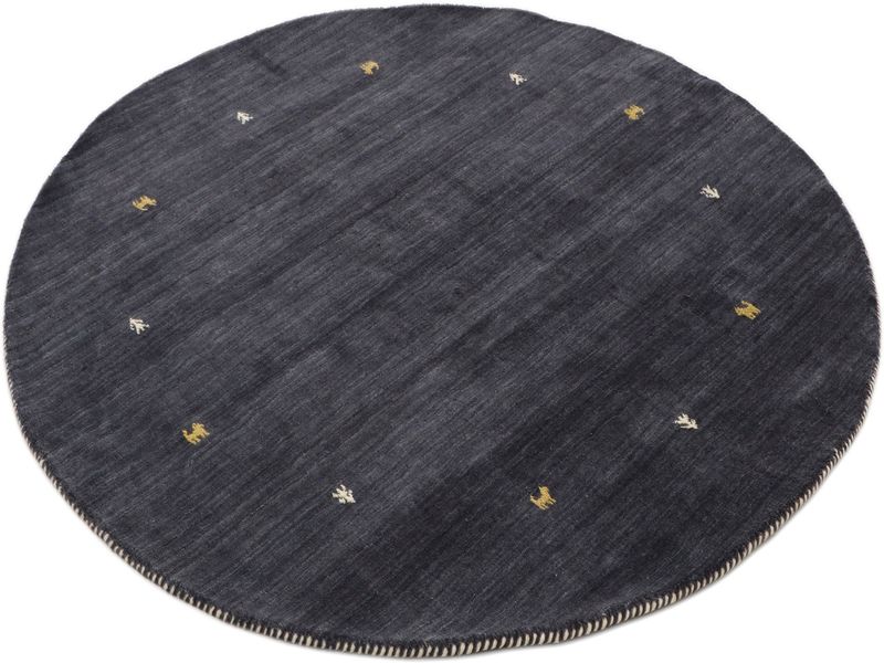 carpetfine Wollteppich "Gabbeh Uni" rund 15 mm Höhe reine Wolle handgewebt, günstig online kaufen