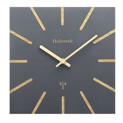 Holzwerk Funkwanduhr Eckige Designer Loft Funk günstig online kaufen