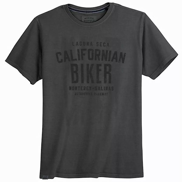 redfield Rundhalsshirt Redfield T-Shirt Übergröße schwarz Californian Biker günstig online kaufen